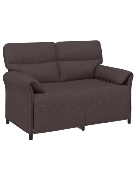 Set di divani 2 pz Marrone Scuro Tessuto