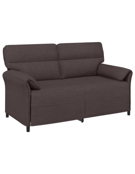 Set di divani 2 pz Marrone Scuro Tessuto
