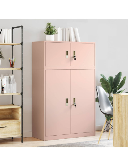 Armadio 2 pz Rosa 90 x 40 x 145 cm Acciaio Bloccabile