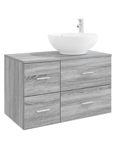 Set di mobili per il bagno 2 pz Sonoma grigio