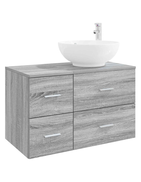Set di mobili per il bagno 2 pz Sonoma grigio