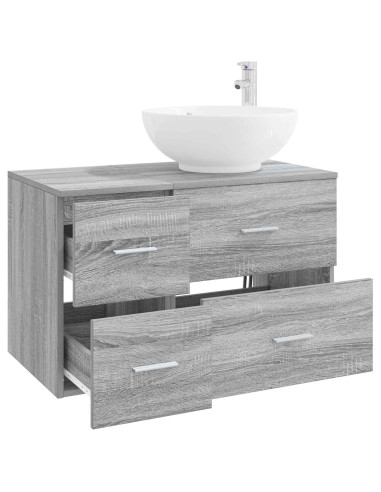 Set di mobili per il bagno 2 pz Sonoma grigio