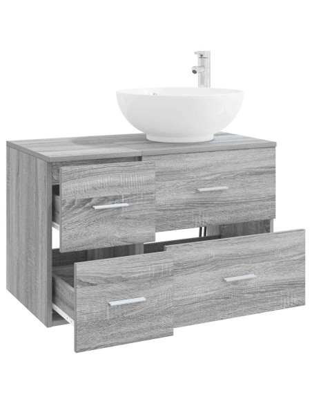 Set di mobili per il bagno 2 pz Sonoma grigio