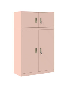 Armadio 2 pz Rosa 90 x 40 x 145 cm Acciaio Bloccabile 2