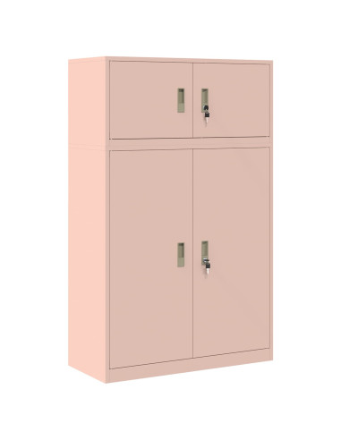 Armadio 2 pz Rosa 90 x 40 x 145 cm Acciaio Bloccabile