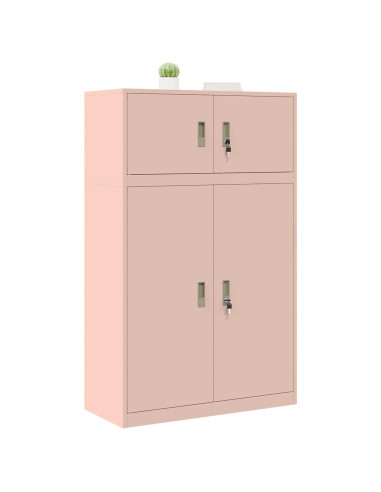 Armadio 2 pz Rosa 90 x 40 x 145 cm Acciaio Bloccabile