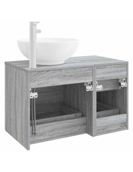 Set di mobili per il bagno 2 pz Sonoma grigio