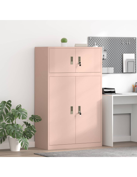 Armadio 2 pz Rosa 90 x 40 x 145 cm Acciaio Bloccabile
