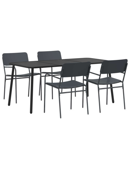 Set da pranzo 5 pz Antracite Acciaio