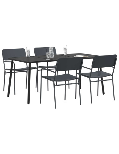 Set da pranzo 5 pz Antracite Acciaio