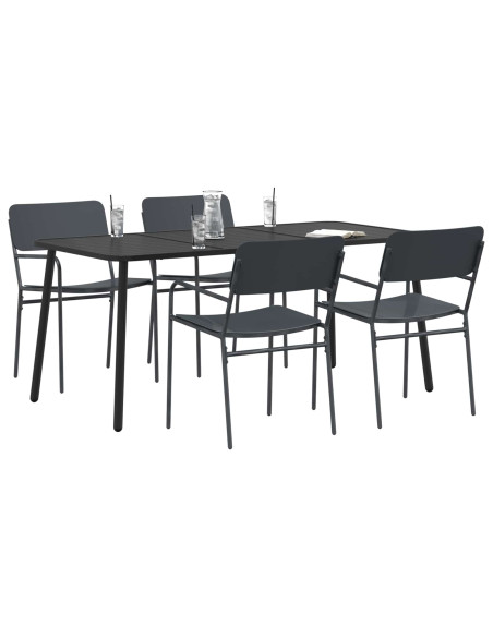 Set da pranzo 5 pz Antracite Acciaio