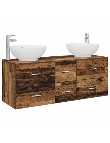 Set di mobili per il bagno 3 pz Legno antico