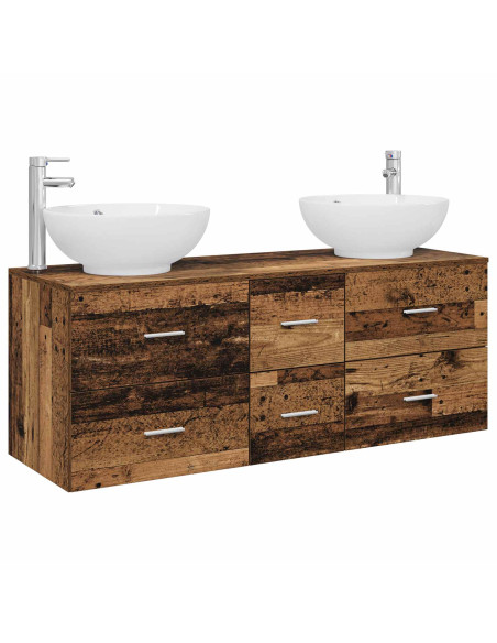 Set di mobili per il bagno 3 pz Legno antico
