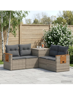 Set di divani 5 pz Grigio e Grigio Scuro