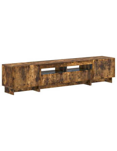 Mobile TV LED a 5 pezzi Rovere Fumo Legno ingegnerizzato