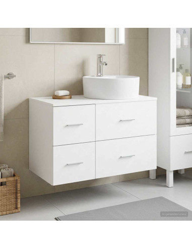 Set di mobili per il bagno 2 pz Bianco Legno ingegnerizzato