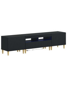 Mobile TV LED a 5 pezzi Nero Legno ingegnerizzato