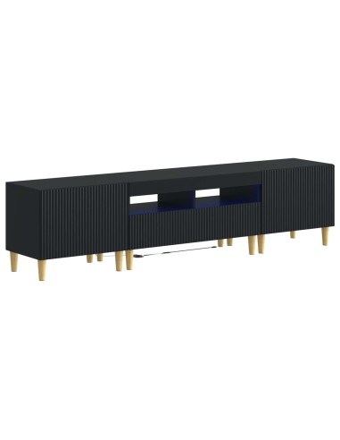 Mobile TV LED a 5 pezzi Nero Legno ingegnerizzato