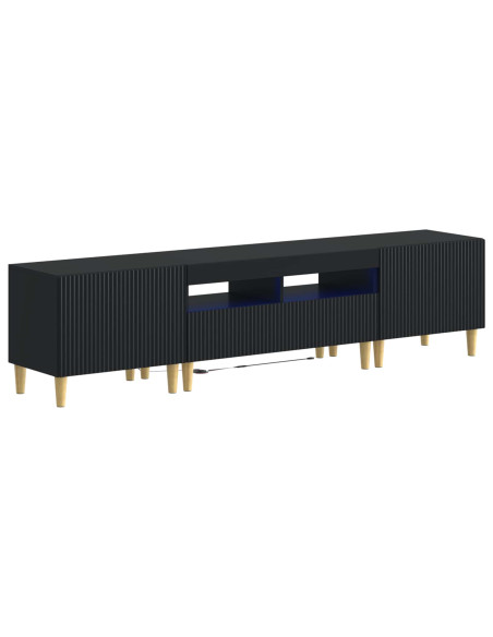 Mobile TV LED a 5 pezzi Nero Legno ingegnerizzato