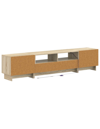 Mobile TV LED a 5 pezzi Rovere Sonoma Legno ingegnerizzato