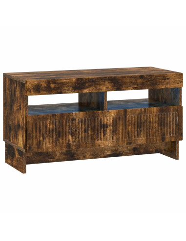Mobile TV LED a 5 pezzi Rovere Fumo Legno ingegnerizzato