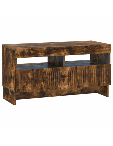 Mobile TV LED a 5 pezzi Rovere Fumo Legno ingegnerizzato