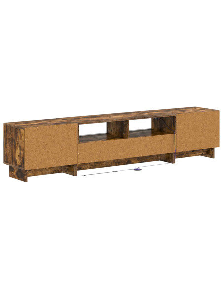 Mobile TV LED a 5 pezzi Rovere Fumo Legno ingegnerizzato