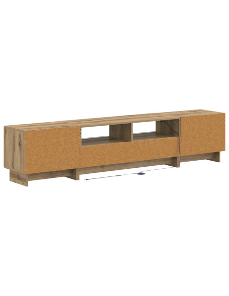 Mobile TV LED a 5 pezzi Rovere Artigianale Legno ingegnerizzato