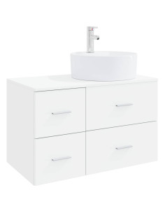 Set di mobili per il bagno 2 pz Bianco Legno ingegnerizzato 2
