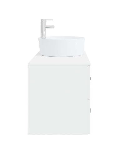 Set di mobili per il bagno 2 pz Bianco Legno ingegnerizzato