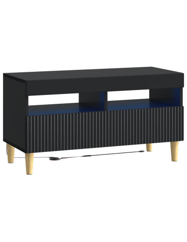 Mobile TV LED a 5 pezzi Nero Legno ingegnerizzato