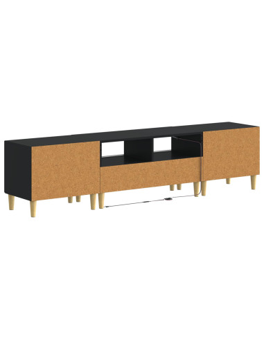 Mobile TV LED a 5 pezzi Nero Legno ingegnerizzato
