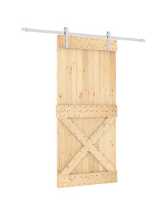 Porta scorrevole Naturale e Bianco 95 x 210 cm 2