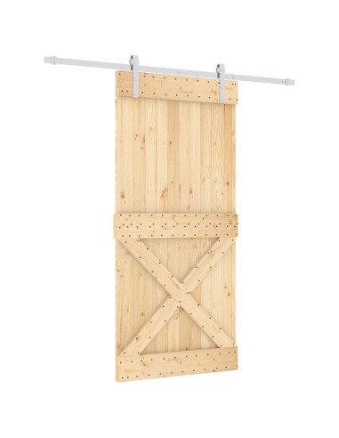 Porta scorrevole Naturale e Bianco 95 x 210 cm
