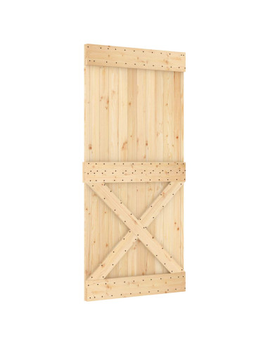 Porta scorrevole Naturale e Bianco 95 x 210 cm