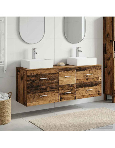Set di Armadi da Bagno 3 pz Legno antico 49,5 x 41 x 62,5 cm