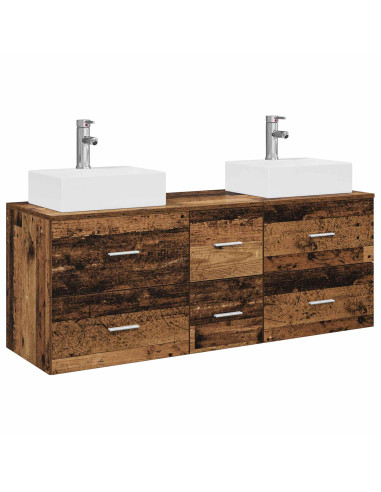 Set di Armadi da Bagno 3 pz Legno antico 49,5 x 41 x 62,5 cm