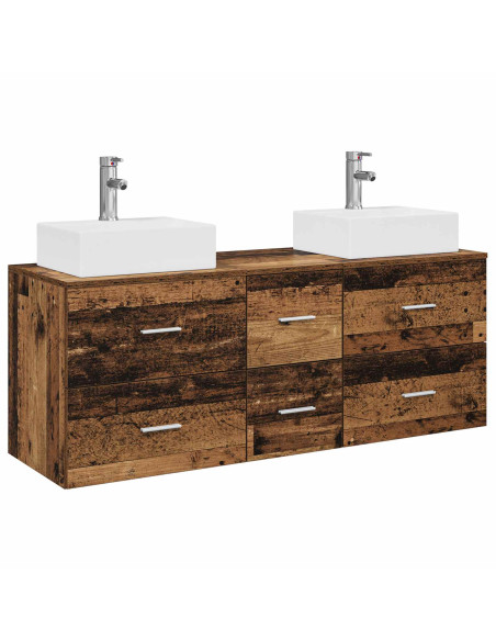 Set di Armadi da Bagno 3 pz Legno antico 49,5 x 41 x 62,5 cm