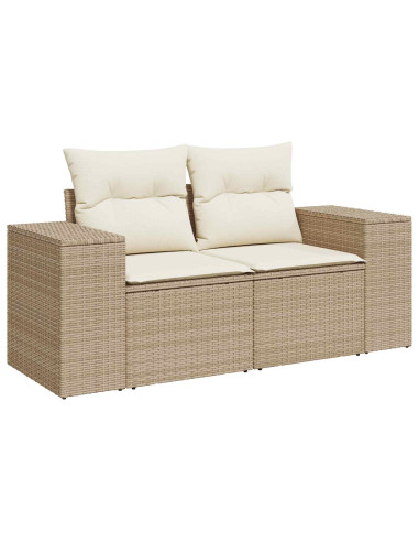 Set di divani 8 pz Beige e Bianco Crema
