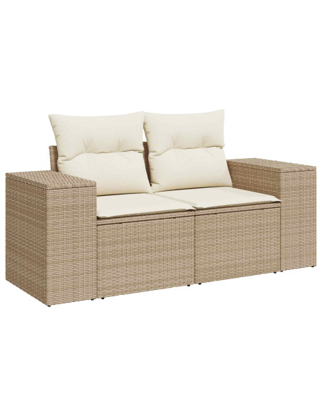 Set di divani 8 pz Beige e Bianco Crema