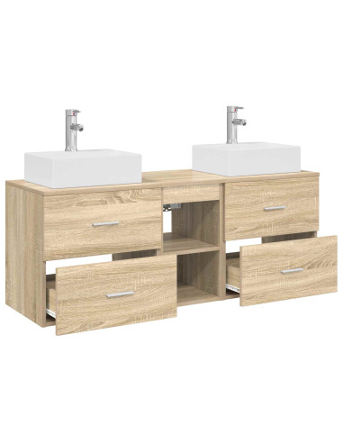 Set di Armadi da Bagno 3 pz Rovere Sonoma 49,5 x 41 x 62,5 cm