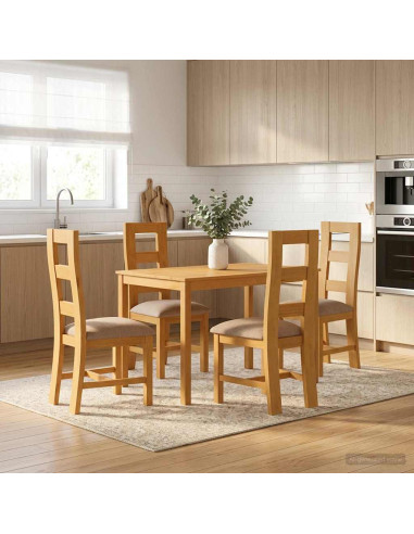 Set da pranzo 5 pz Grigio Legno di Quercia Massello