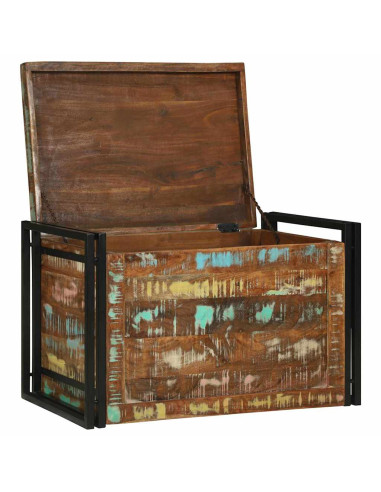 Scatola di Stoccaggio 80 x 50 x 50 cm legno di recupero