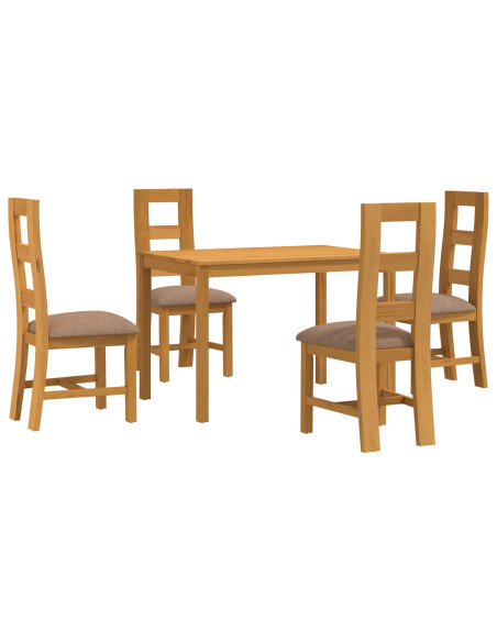 Set da pranzo 5 pz Grigio Legno di Quercia Massello