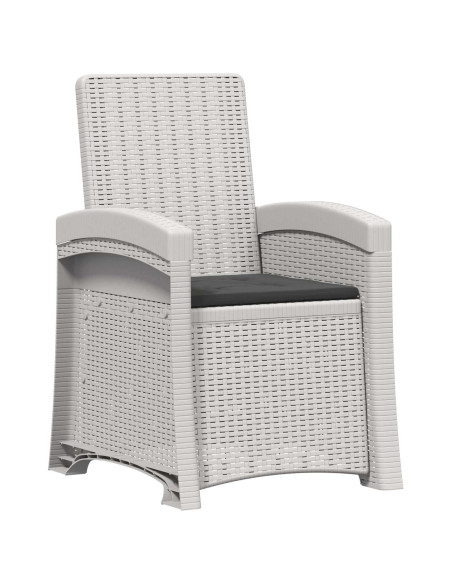 Set da Pranzo per Giardino 7 pz Bianco e Antracite PP