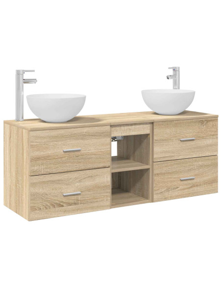 Set di Armadi da Bagno 3 pz Rovere Sonoma 49,5 x 41 x 64,5 cm