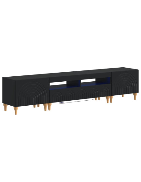Mobile TV LED a 3 pezzi Nero Legno ingegnerizzato
