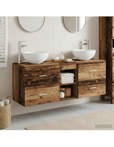 Set di Armadi da Bagno 3 pz Legno antico 49,5 x 41 x 64,5 cm