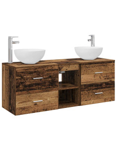 Set di Armadi da Bagno 3 pz Legno antico 49,5 x 41 x 64,5 cm 2