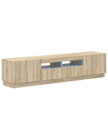 Mobile TV LED a 5 pezzi Rovere Sonoma Legno ingegnerizzato